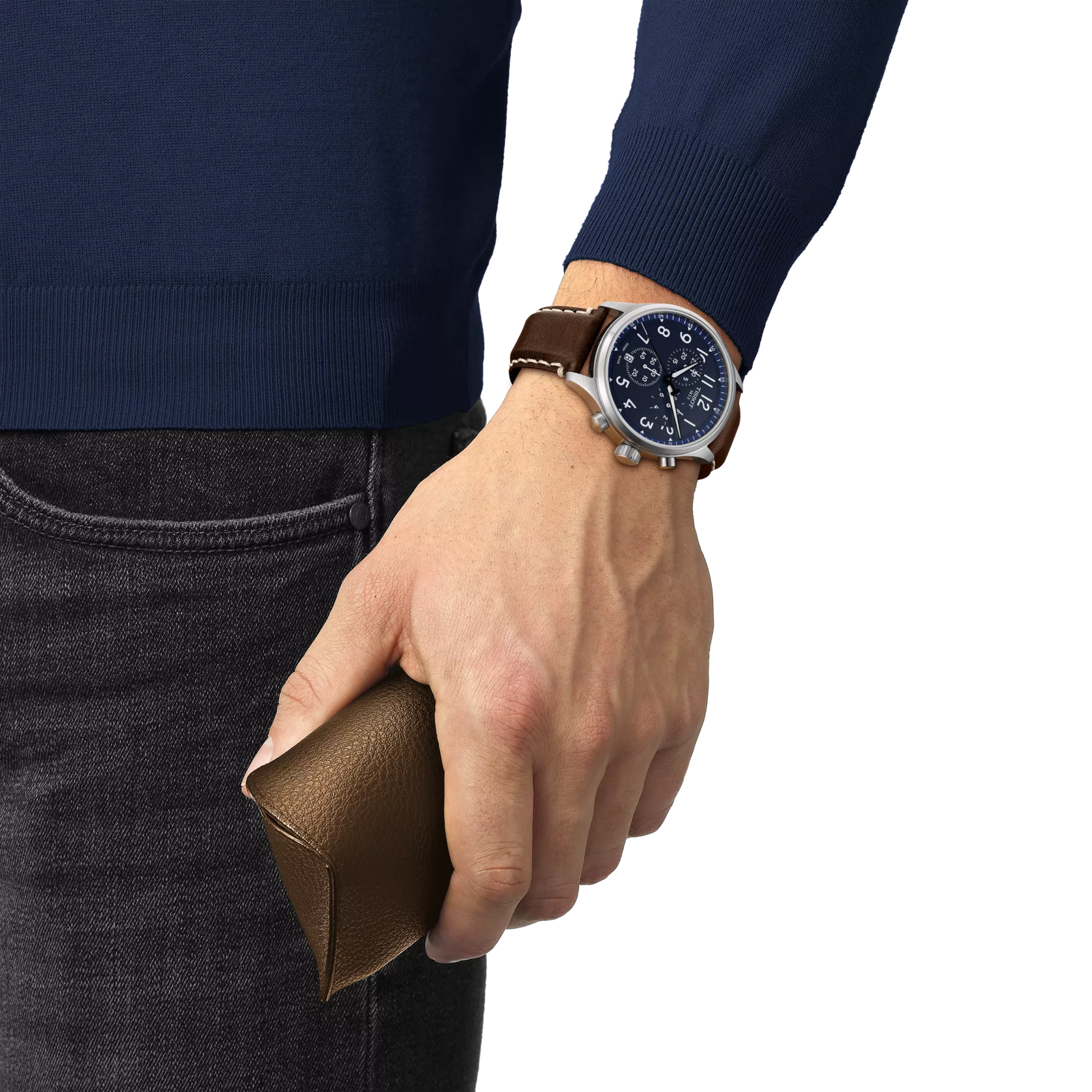 Simulation of the watch Tissot Chrono XL Vintage 45mm on a wrist