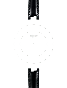 Focus on the lugs of Tissot Official Black Leather Strap Lugs 12 mm