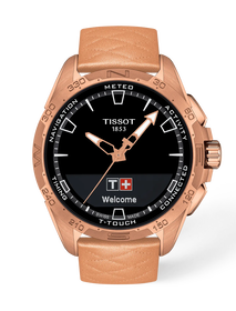 Front view of the watch Tissot T-Touch Connect Solar 47.5mm with shadow