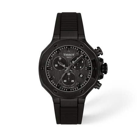 Front view of the watch Tissot T-Race 38mm with shadow