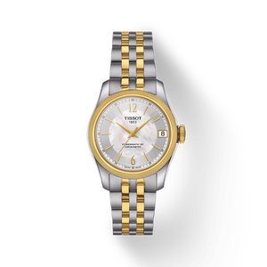 Front view of the watch Tissot Ballade Powermatic 80 COSC Lady with shadow