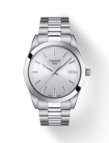 Front view of the watch Tissot Gentleman with shadow