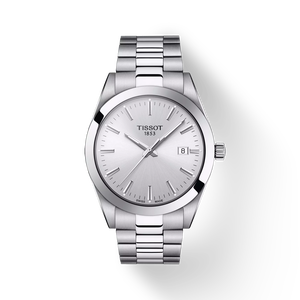 มุมมองด้านหน้าของนาฬิกา Tissot Gentleman พร้อมเงา