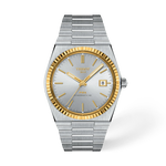 Front view of the watch Tissot PRX Gold 40mm with shadow