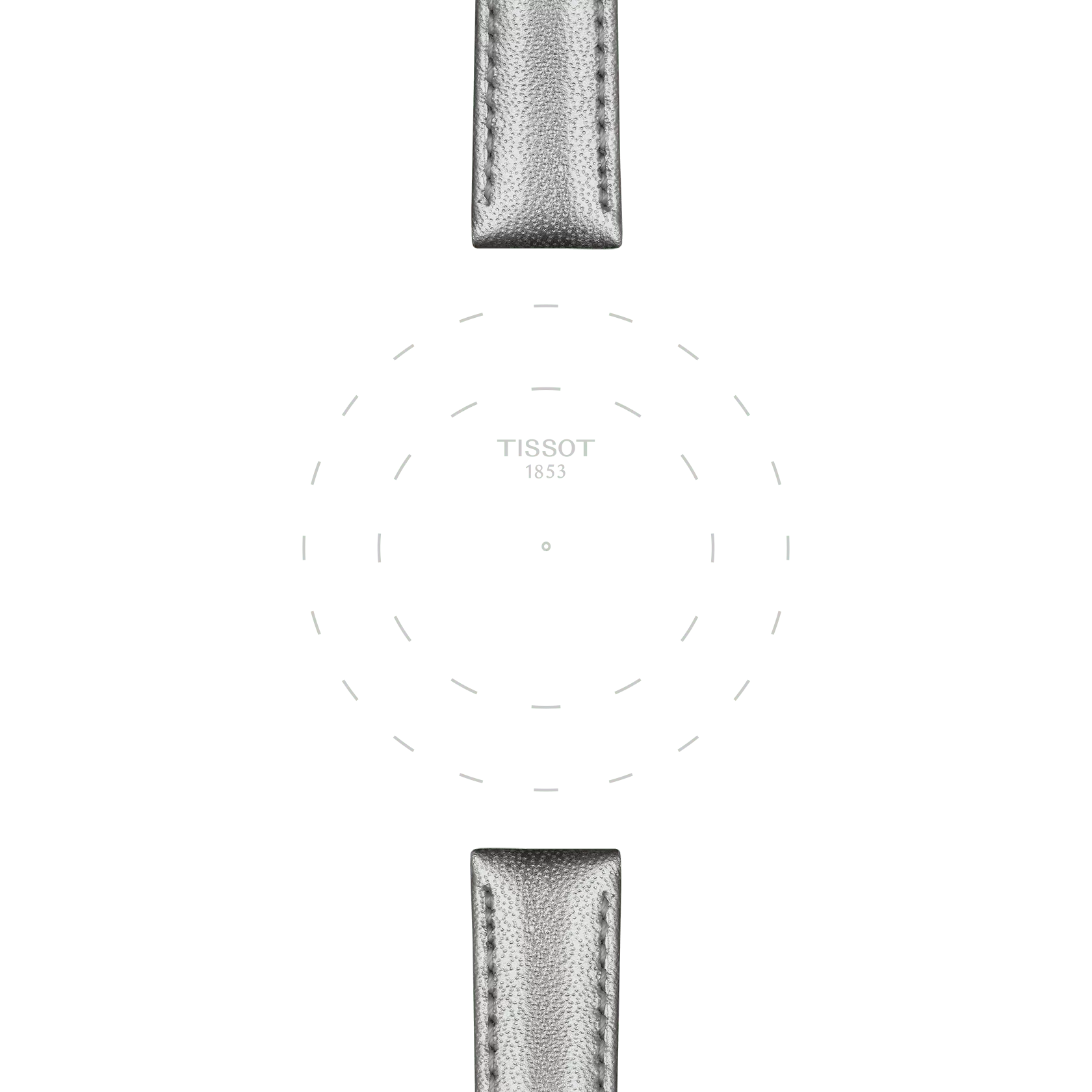 Centrarse en las asas de Correa de cuero gris Tissot oficial asas 16 mm