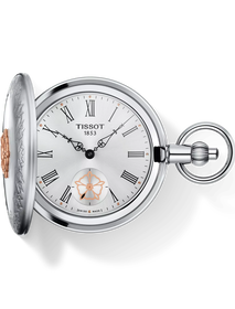 Front view of the watch Tissot Double Savonnette 49.8mm with shadow