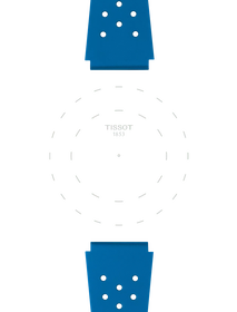 Focus on the lugs of Tissot Official Blue Sideral Rubber Strap