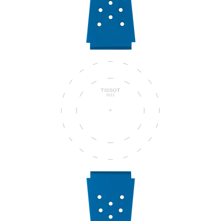 Focus on the lugs of Tissot Official Blue Sideral Rubber Strap