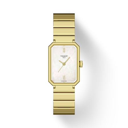 Front view of the watch Tissot SRV 30mm with shadow