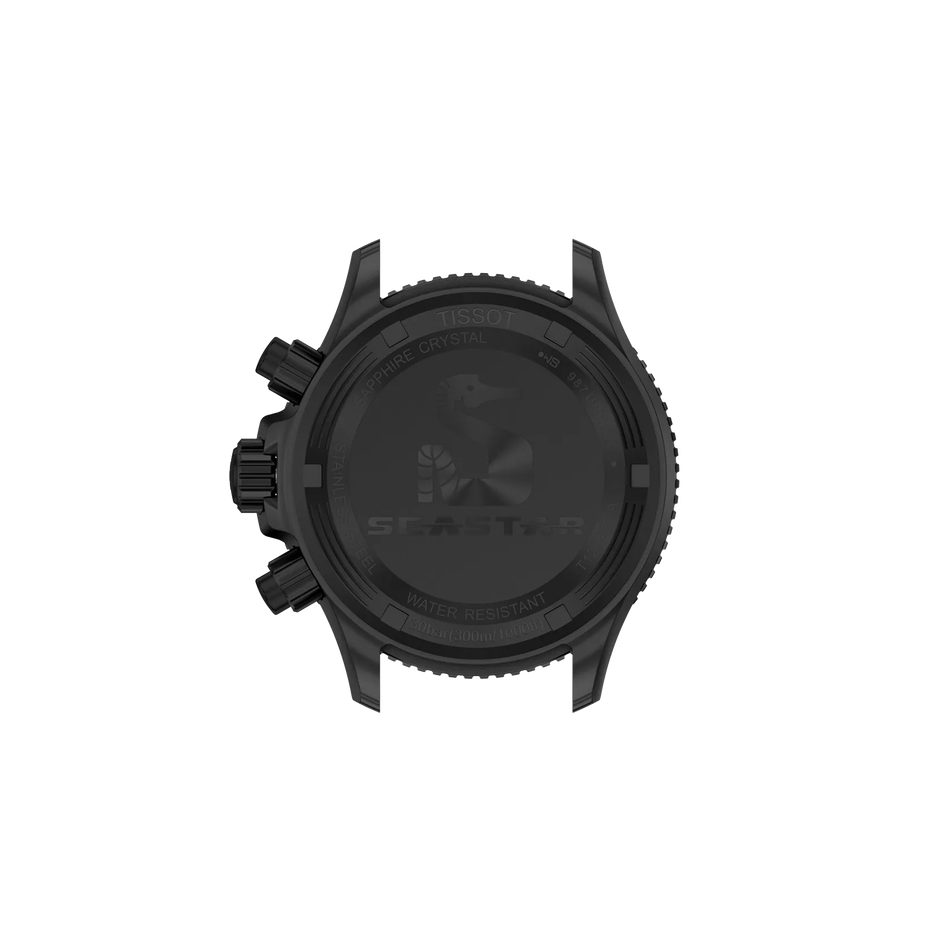 Rückansicht des Gehäuses der Uhr Tissot Seastar 1000 38mm
