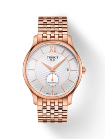 Vorderansicht der Uhr Tissot Tradition Automatic Small Second mit Schatten