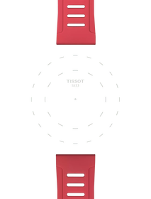 Focus on the lugs of Tissot Official Red Silicone Strap Lugs 21 mm