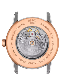 Back view of the watch case Tissot Luxury Powermatic 80