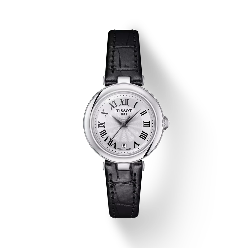 Front view of the watch Tissot Bellissima 26mm with shadow