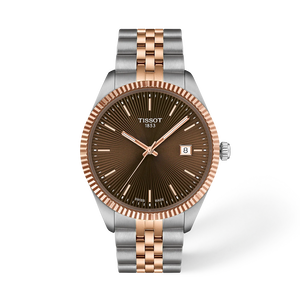 Front view of the watch Tissot Ballade 40mm with shadow