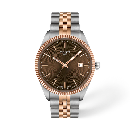 Front view of the watch Tissot Ballade 40mm with shadow
