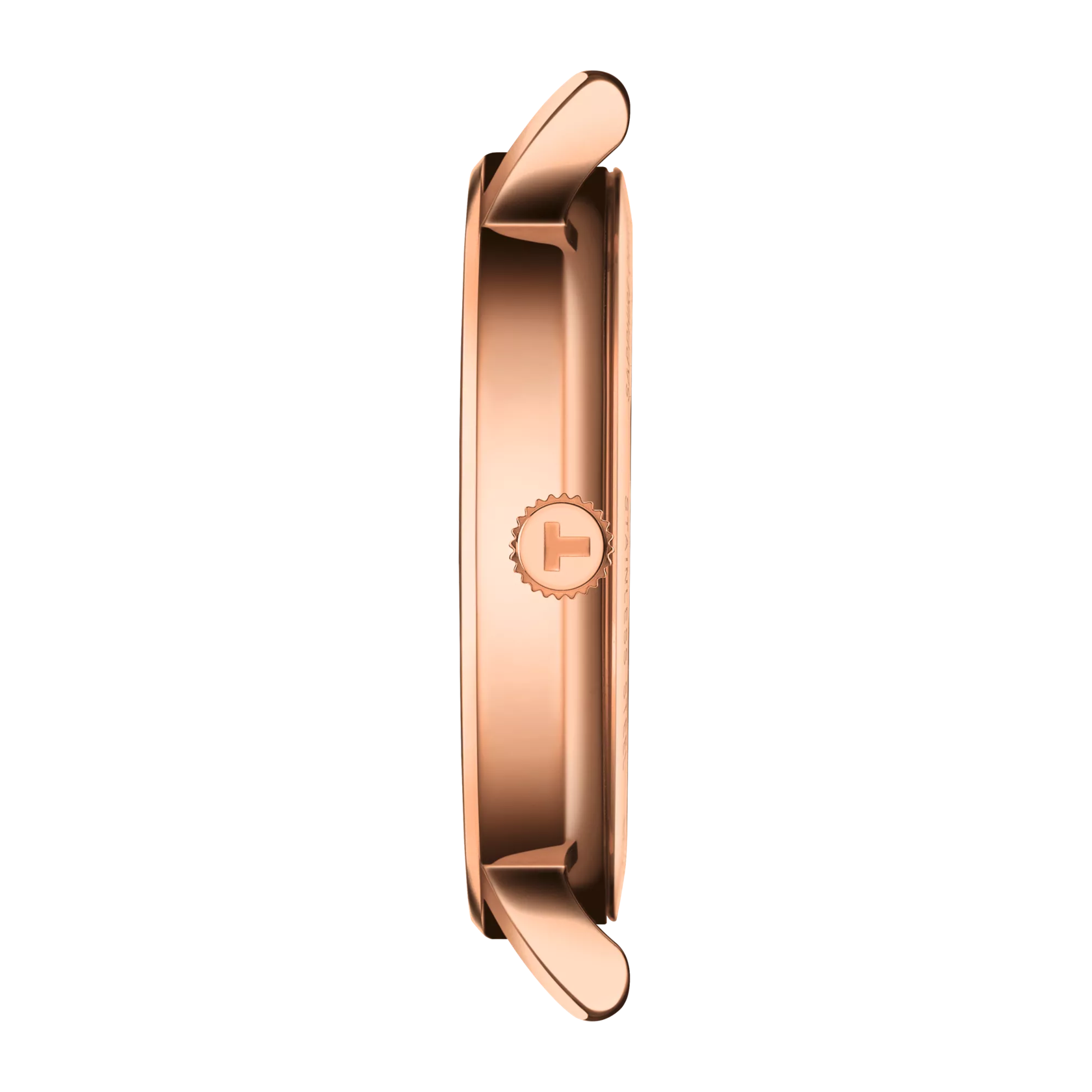 Profile view of the watch case Tissot Everytime 34mm