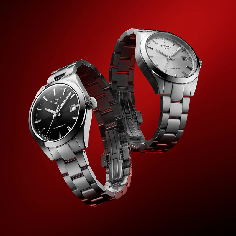 Tissot Gentleman 38mm watch on a colored background