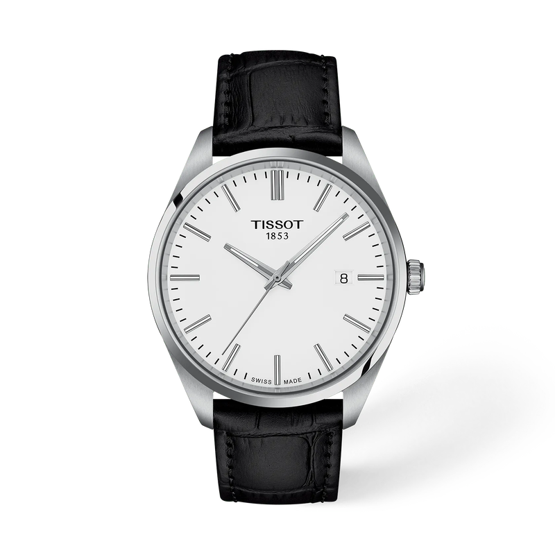 Front view of the watch Tissot PR 100 40mm with shadow