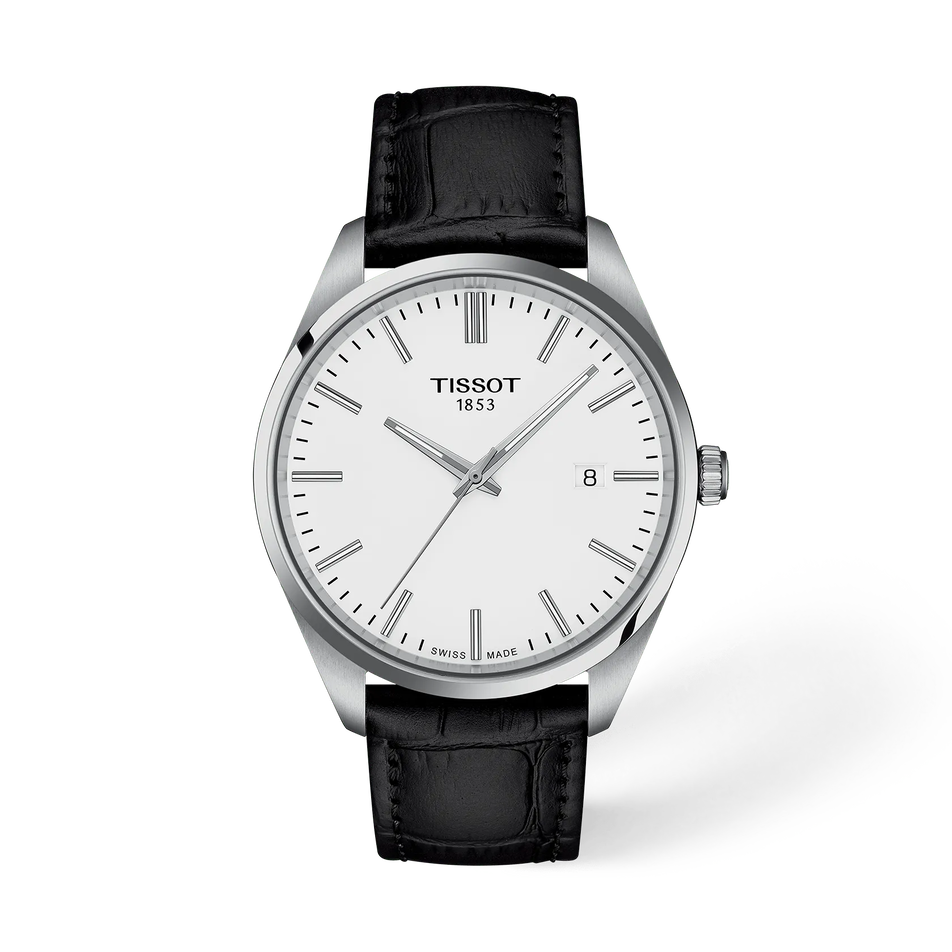 Vorderansicht der Uhr Tissot PR 100 40mm mit Schatten