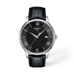 Vista frontal del reloj Tissot Tradition 42mm con sombra