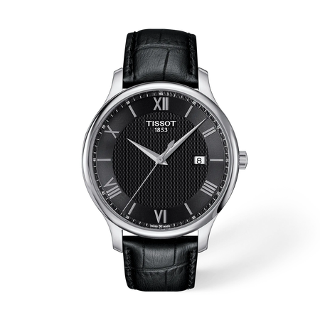 Front view of the watch 天梭經典系列42mm with shadow