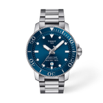 Front view of the watch Tissot Seastar 1000 43mm with shadow
