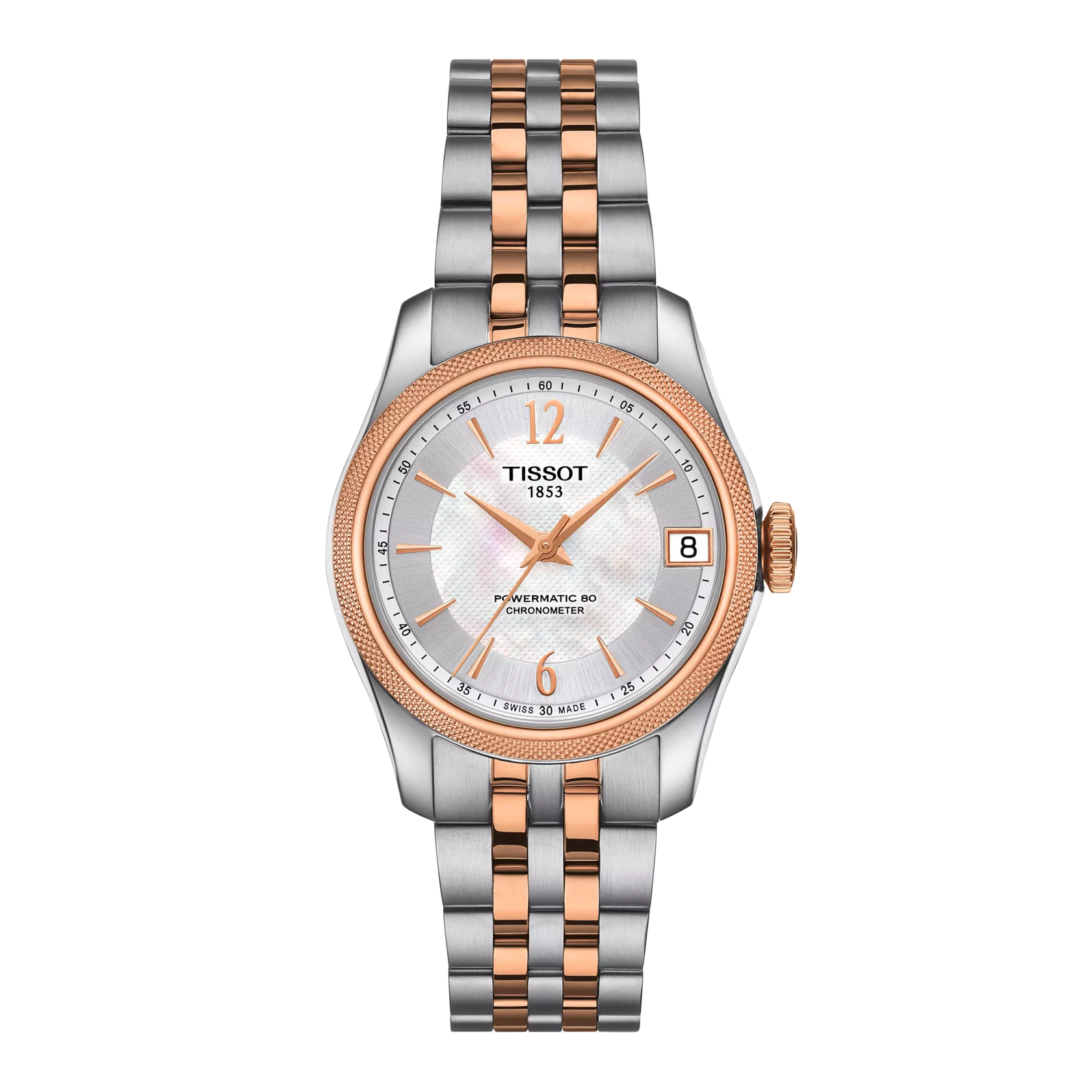 Front view of the watch Tissot Ballade Powermatic 80 COSC Lady