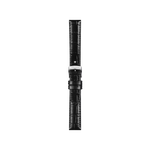 Front view of Tissot Official Black Leather Strap Lugs 15 mm