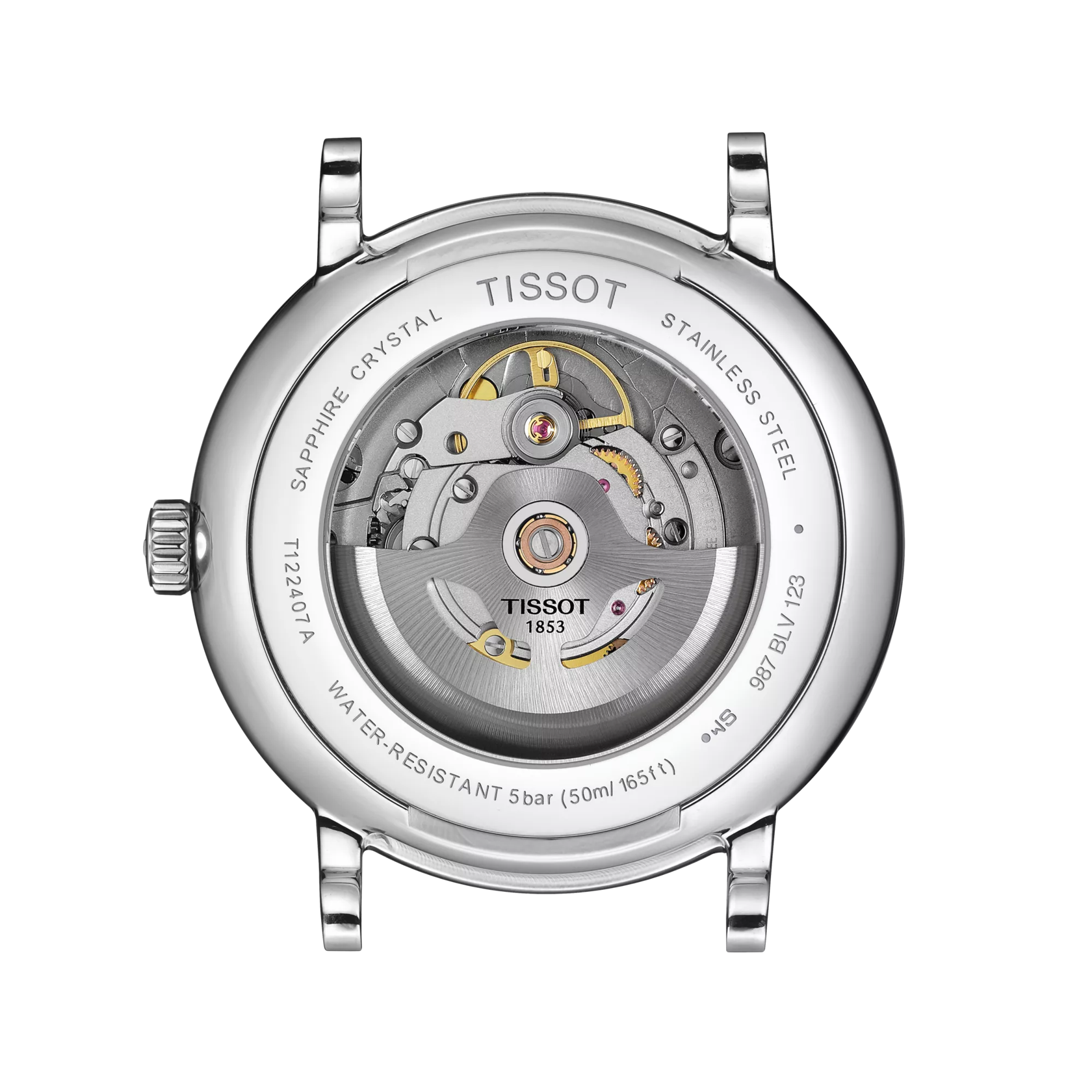 Back view of the watch case Tissot Carson Premium 40mm