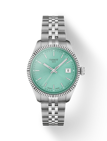 Front view of the watch Tissot Ballade 34mm with shadow