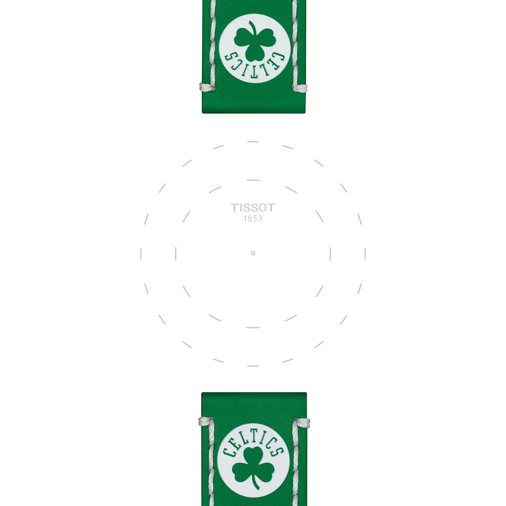 Focus sur les ergots de Bracelet Officiel Tissot Cuir Vert Entre-cornes 22 mm