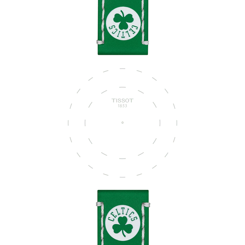 Focus sur les ergots de Bracelet Officiel Tissot Cuir Vert Entre-cornes 22 mm