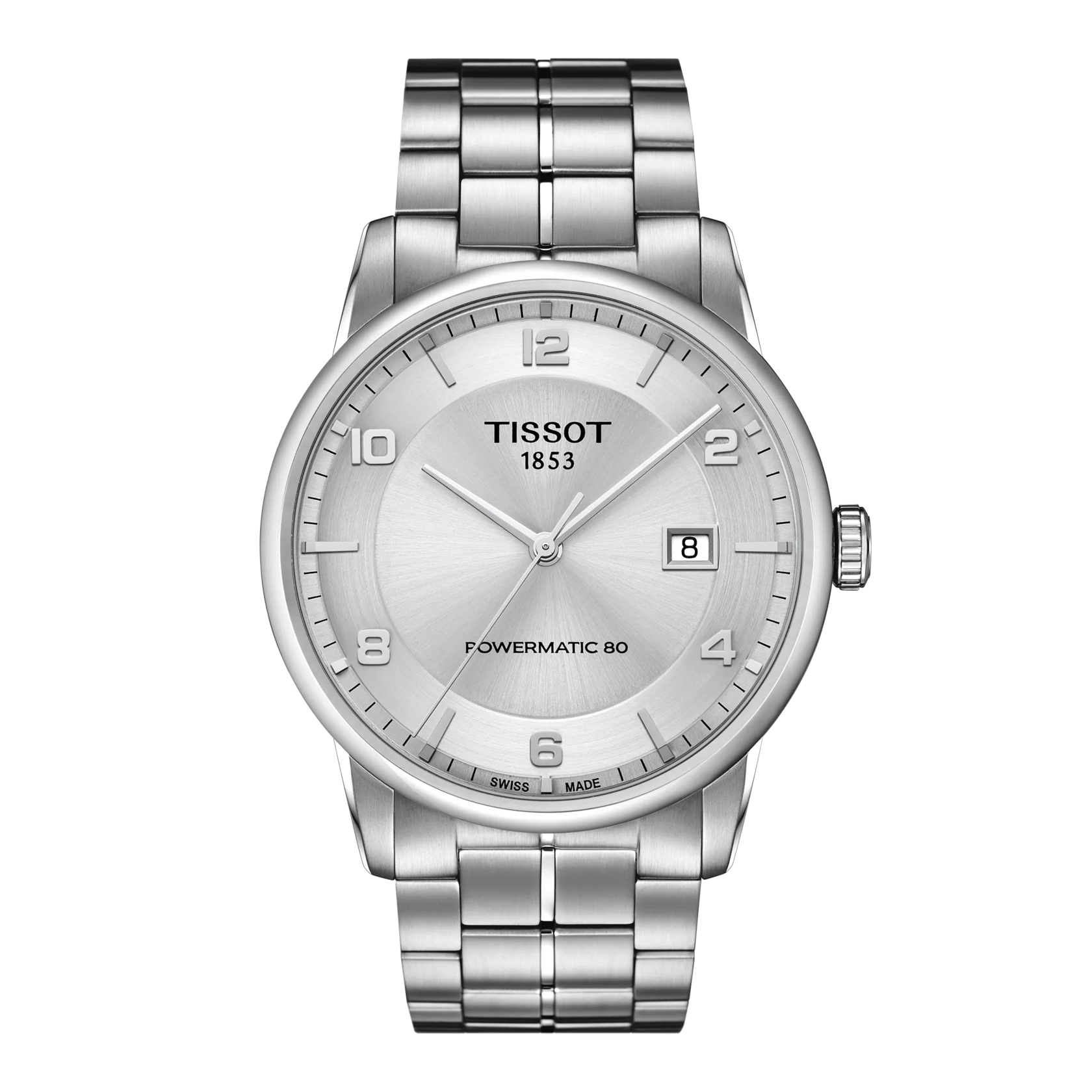 Front view of the watch Tissot Luxury Powermatic 80