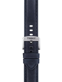 Zoom on Tissot Official Blue Leather Strap Lugs 20 mm