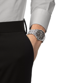 Simulation of the watch Tissot Chemin des Tourelles Powermatic 80 39 mm on a wrist