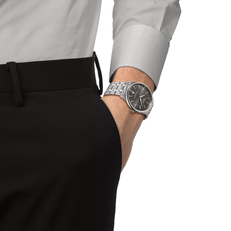 Simulation of the watch Tissot Chemin des Tourelles Powermatic 80 39 mm on a wrist