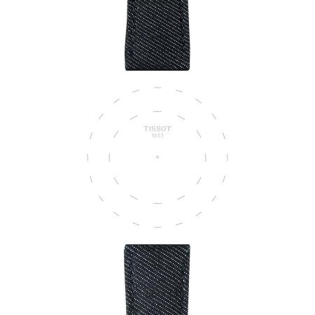 Focus on the lugs of Bracelete oficial Tissot tecido azul  22 mm