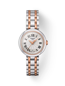 그림자가 있는 티쏘 벨리시마 26mm 시계의 전면 보기