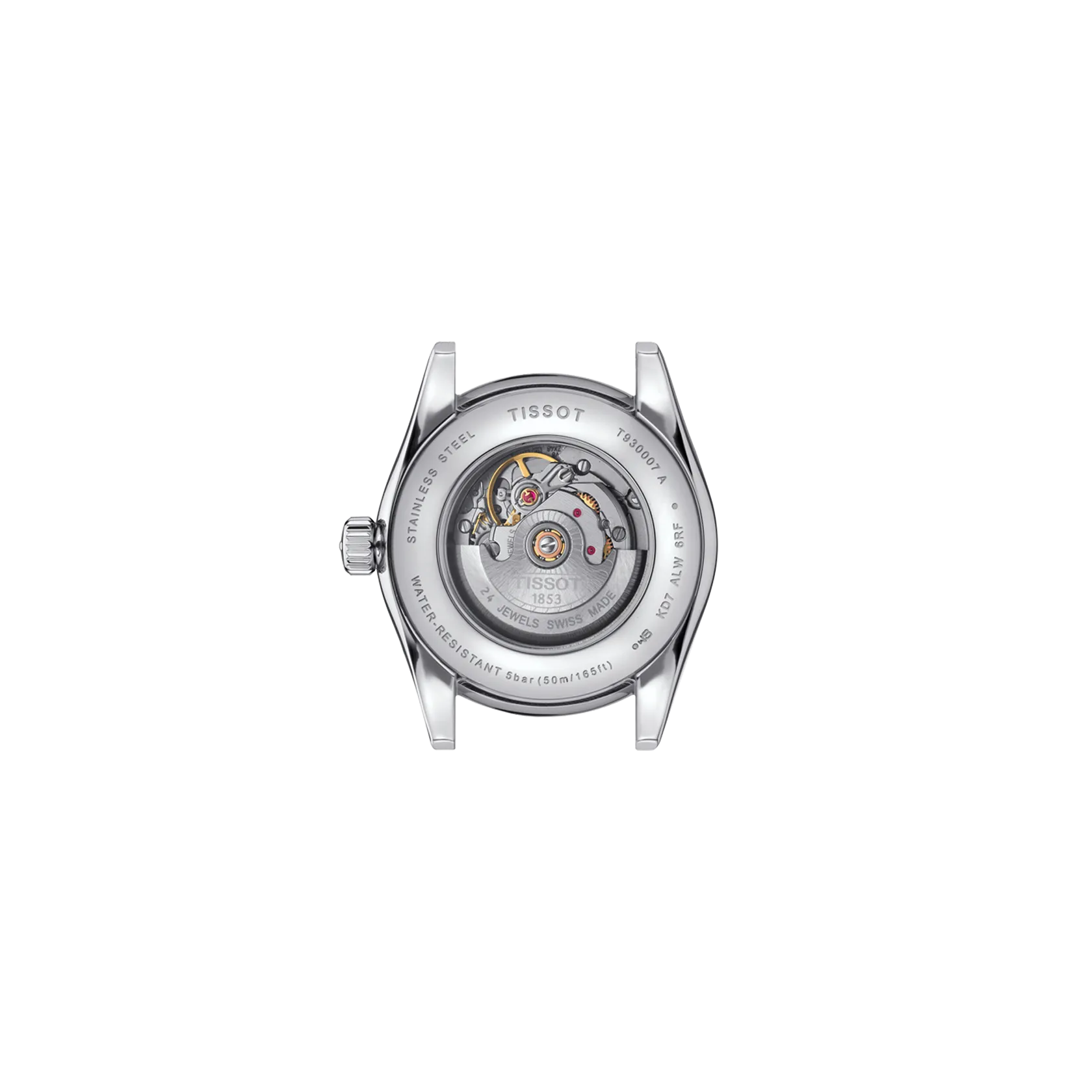 시계 케이스 뒷면 보기 티쏘 T-마이 레이디 오토매틱 18K 골드 베젤