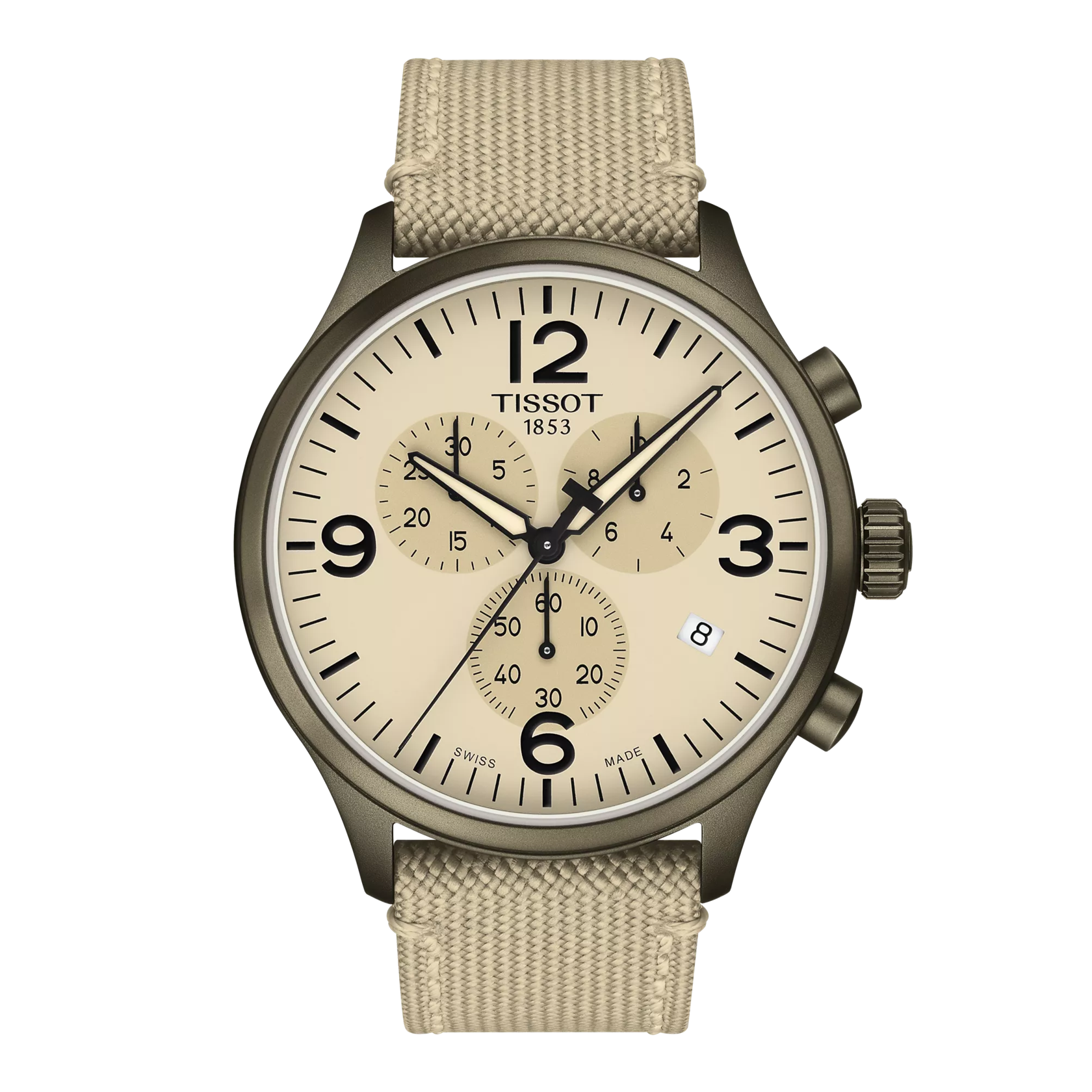 Front view of the watch Tissot Chrono XL