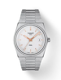 Front view of the watch Tissot PRX 40mm with shadow