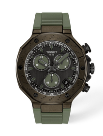 Front view of the watch Tissot T-Race 45mm with shadow