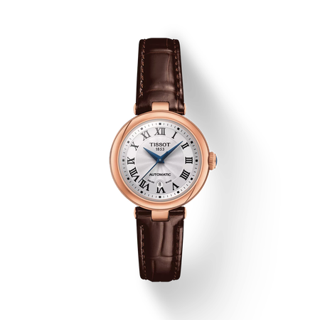 Front view of the watch Tissot Bellissima 29mm with shadow