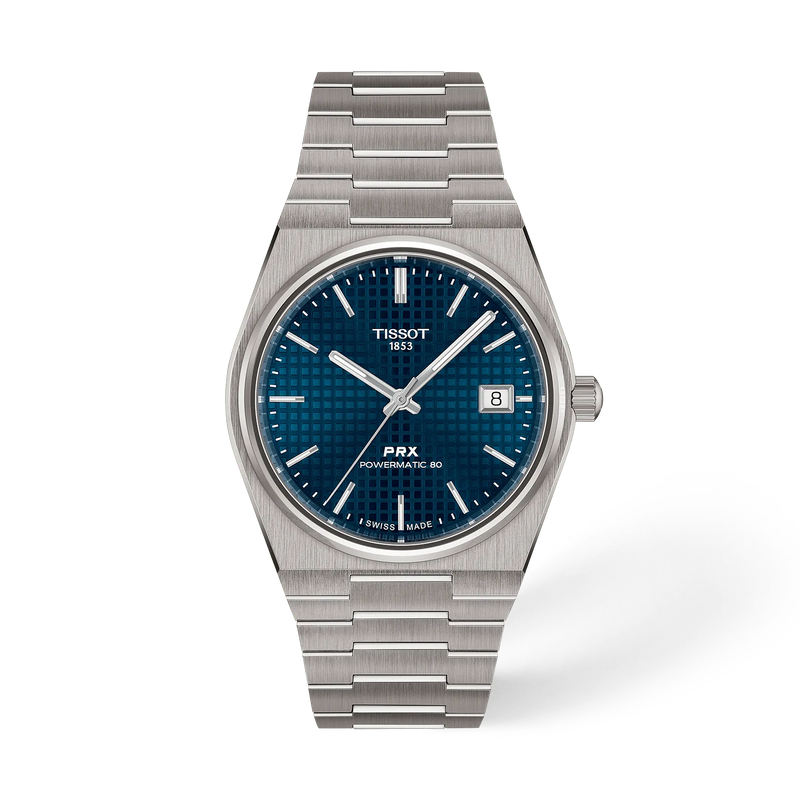 TISSOT PRX チタニウム 38mm の正面図・影あり