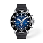 Front view of the watch Tissot Seastar 1000 45.5mm with shadow