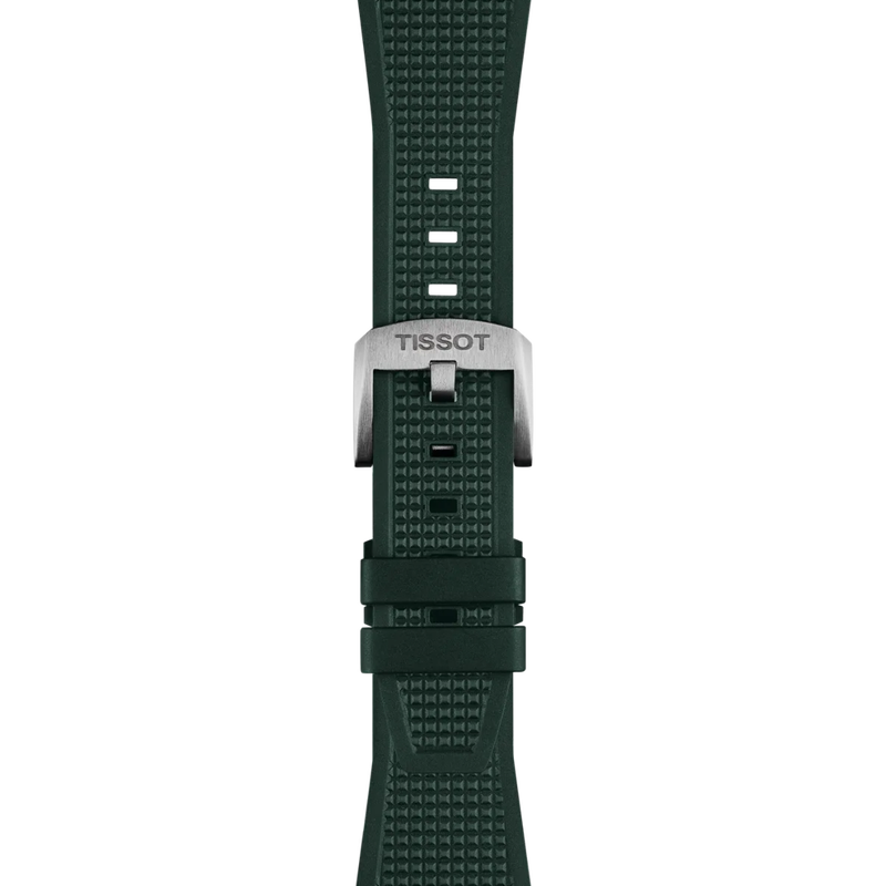 Zoom on Tissot Official PRX 40mm Dark Green Rubber Strap