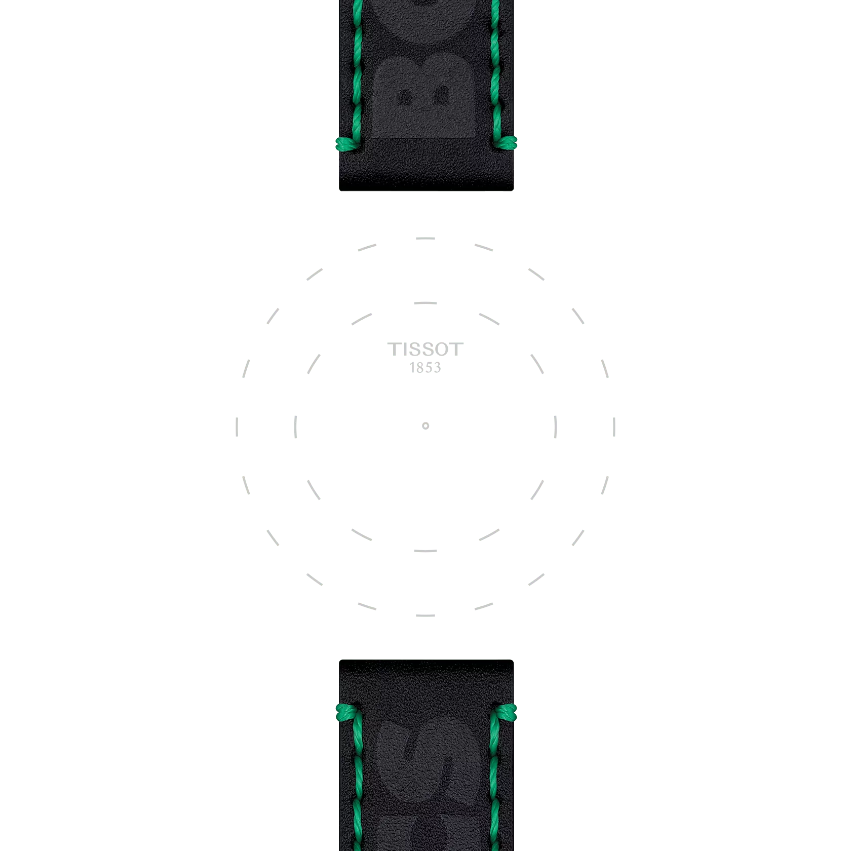 Focus sur les ergots de Bracelet Officiel Tissot Cuir Noir Entre-cornes 22 mm