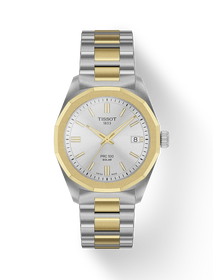 Front view of the watch Tissot PRC 100 Solar 34mm with shadow