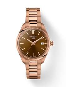 Front view of the watch Tissot PR 100 34mm with shadow